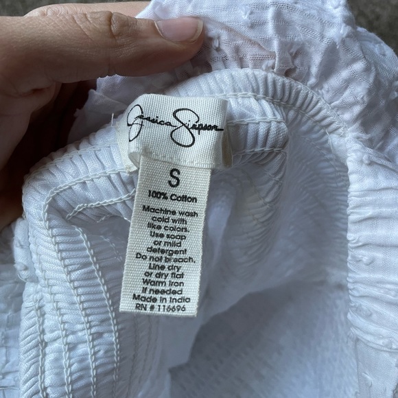 Jessica Simpson white cotton swiss dot dress - Picture 5 of 10